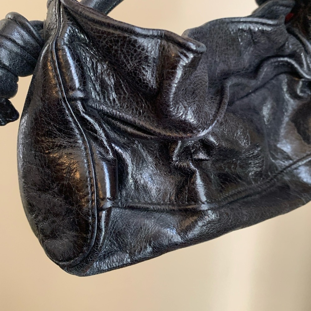 Vintage Hobo  Black Distressed Mini Bag Purse Party 90’s - Picture 3 of 11